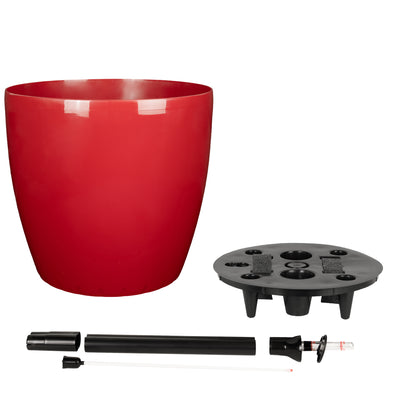 Ghiveci inteligent H32xD35 cm cu set complet udare si roti Classico rosu intens lucios