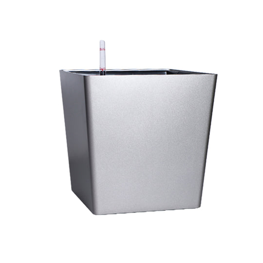 Ghiveci inteligent H33x33.5x33.5 cm RobertoRossi Cube argintiu