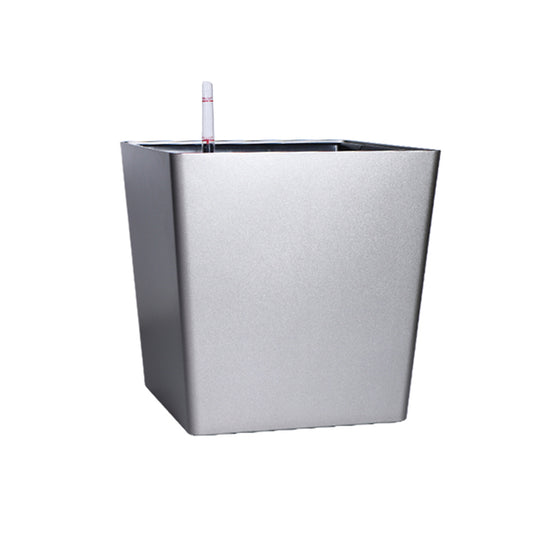 Ghiveci inteligent H33x33.5x33.5 cm RobertoRossi Cube argintiu
