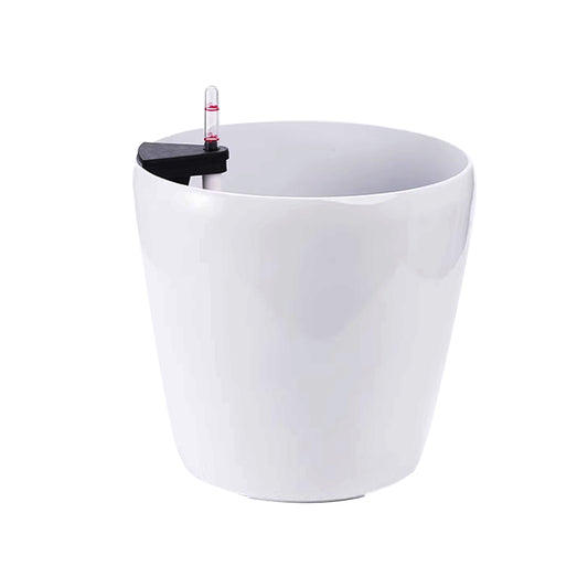 Ghiveci inteligent H36.5xD35.7 cm RobertoRossi Clasic alb lucios