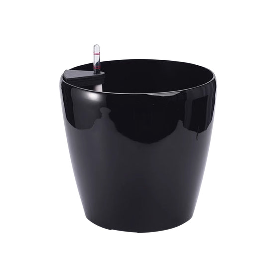 Ghiveci inteligent H36.5xD35.7 cm RobertoRossi Clasic negru lucios