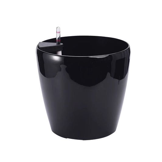 Ghiveci inteligent H36.5xD35.7 cm RobertoRossi Clasic negru lucios