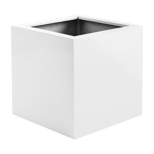 Ghiveci inteligent H36x36x36.cm cu set complet udare Cube alb mat