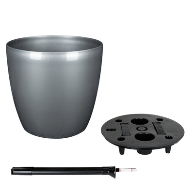 Ghiveci inteligent H39xD43 cm cu set complet udare Classico antracit metal lucios