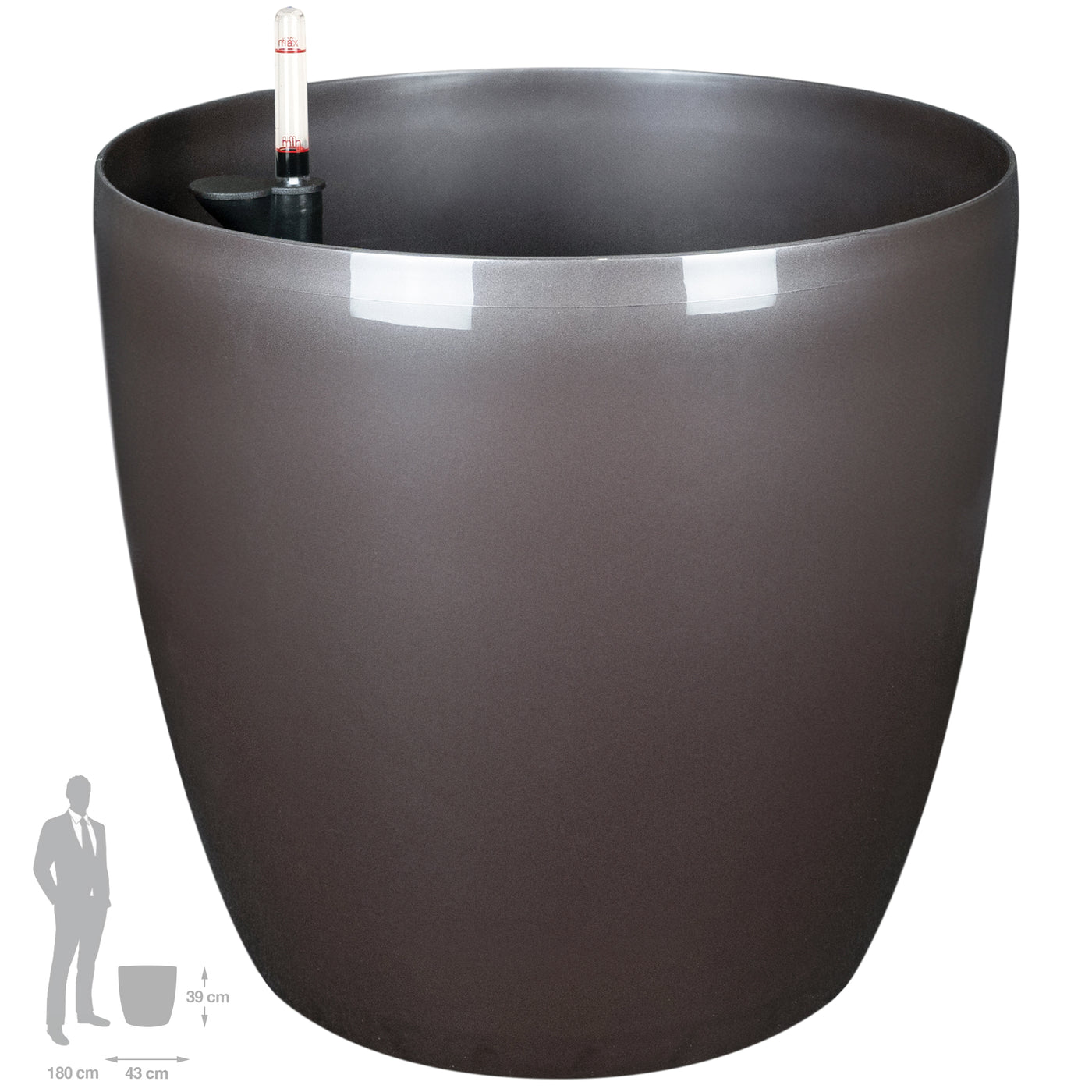 Ghiveci inteligent H39xD43 cm cu set complet udare Classico maro ruginiu lucios