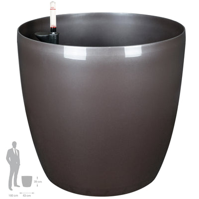 Ghiveci inteligent H39xD43 cm cu set complet udare Classico maro ruginiu lucios