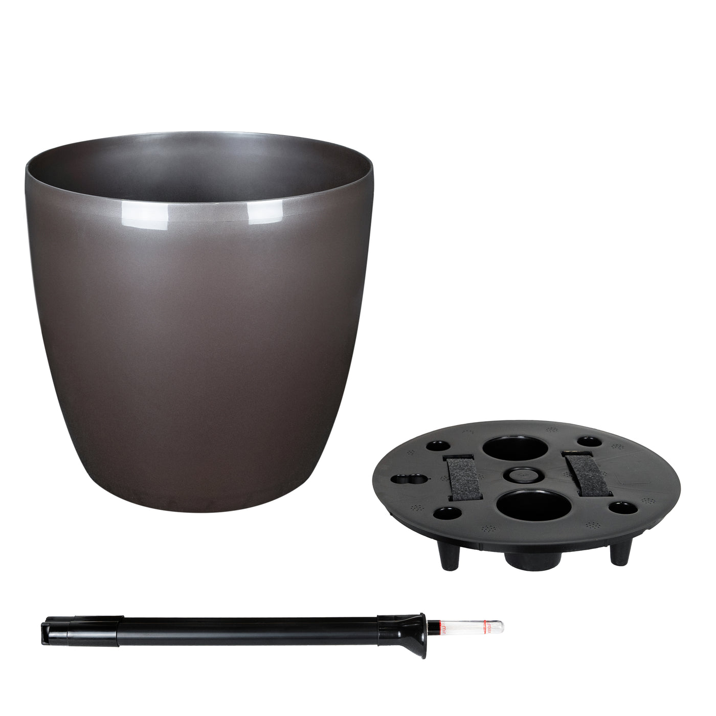 Ghiveci inteligent H39xD43 cm cu set complet udare Classico maro ruginiu lucios