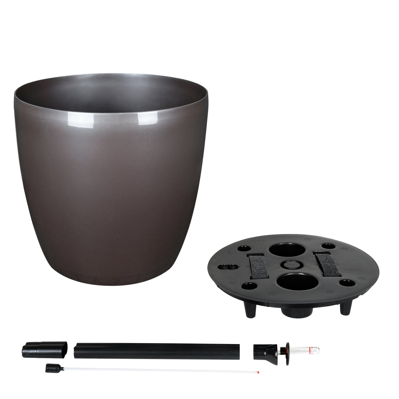 Ghiveci inteligent H39xD43 cm cu set complet udare Classico maro ruginiu lucios