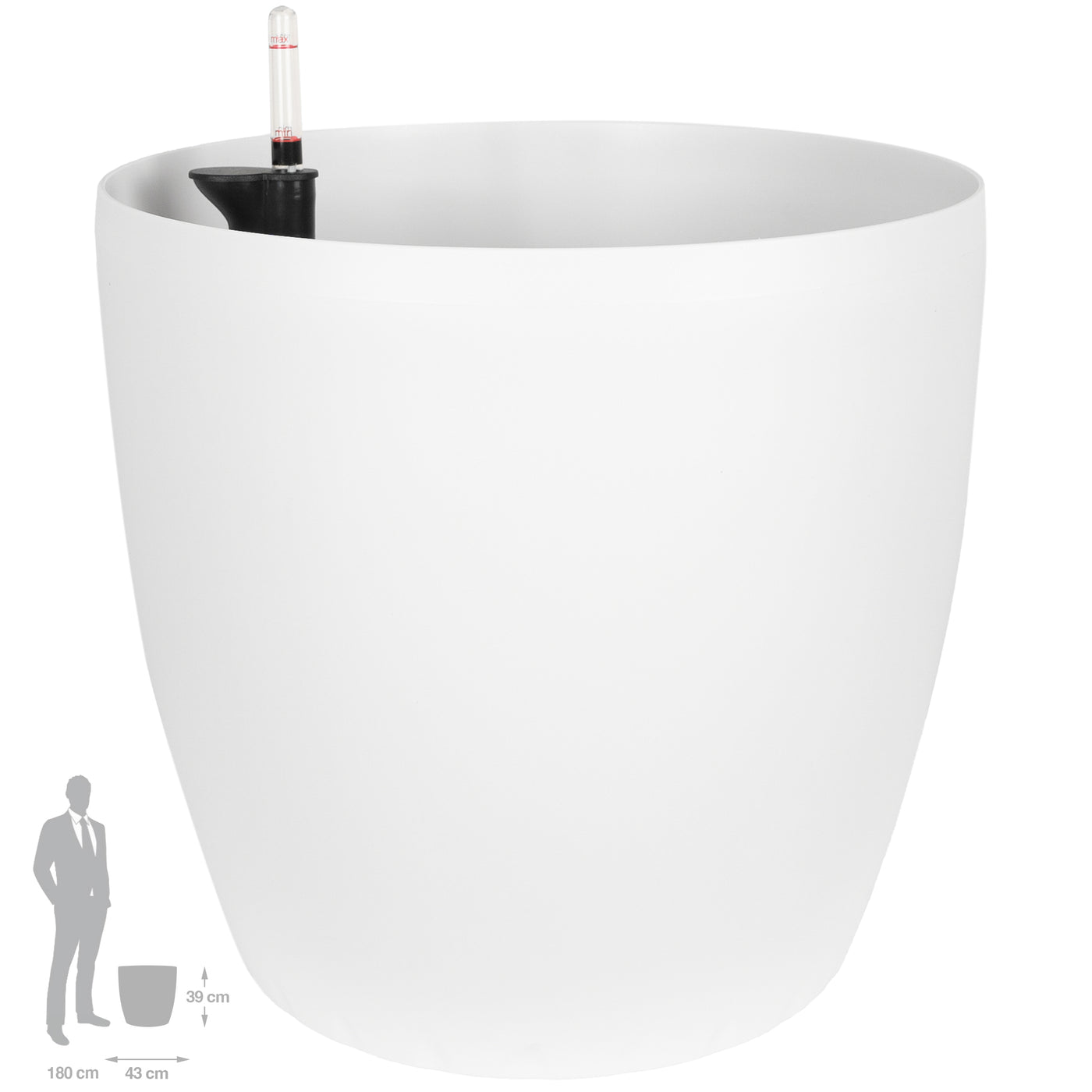 Ghiveci inteligent H39xD43 cm cu set complet udare si roti Classico alb mat