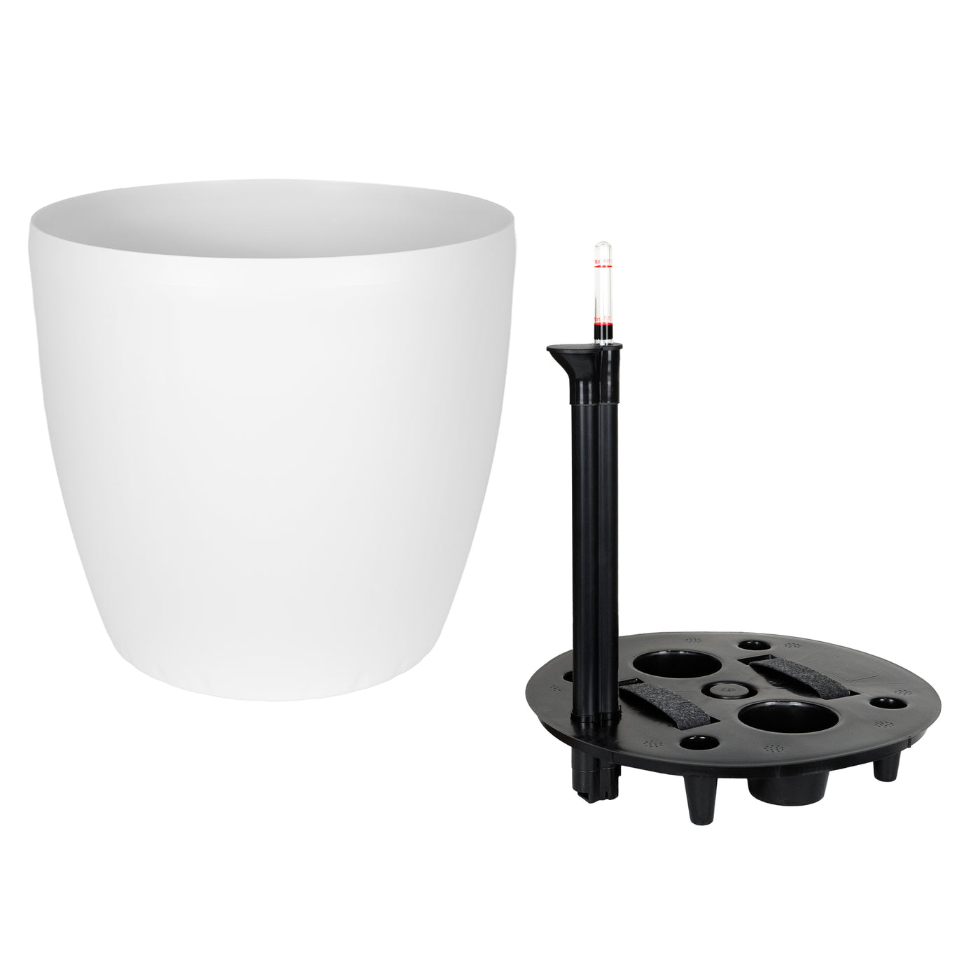 Ghiveci inteligent H39xD43 cm cu set complet udare si roti Classico alb mat