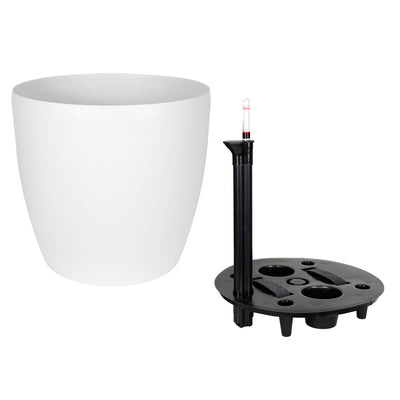 Ghiveci inteligent H39xD43 cm cu set complet udare si roti Classico alb mat