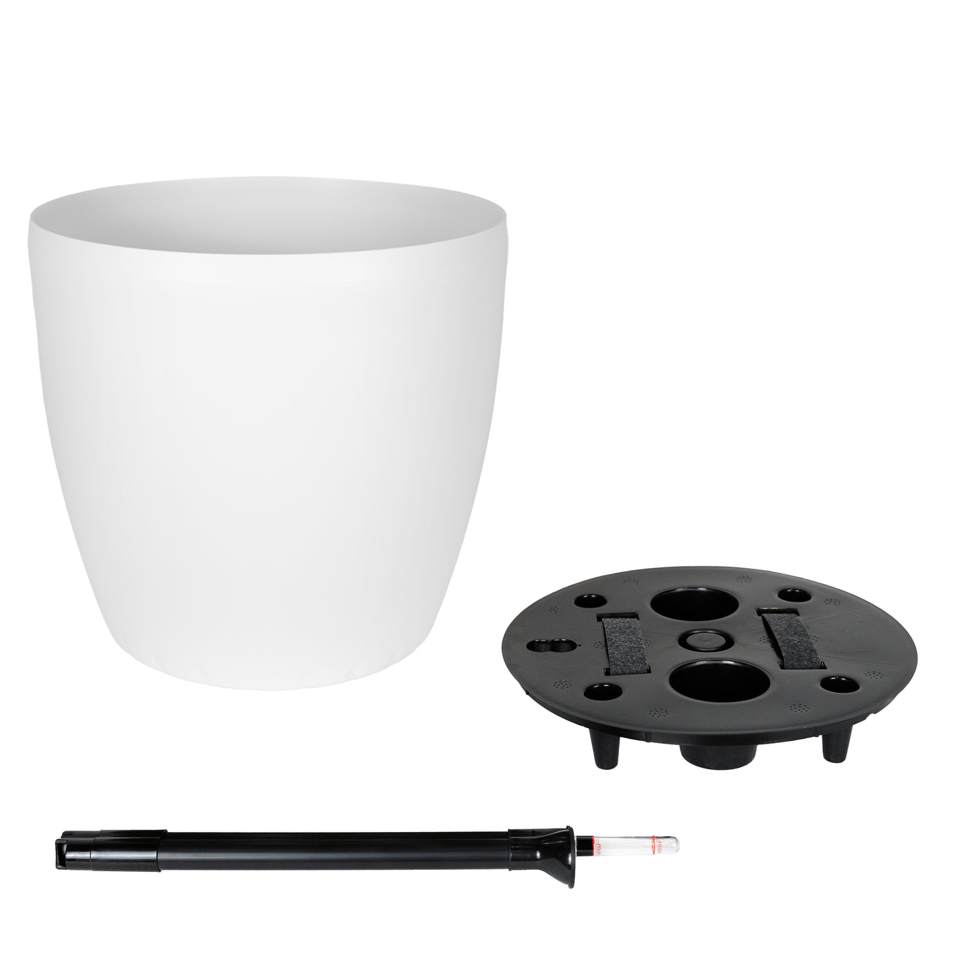 Ghiveci inteligent H39xD43 cm cu set complet udare si roti Classico alb mat