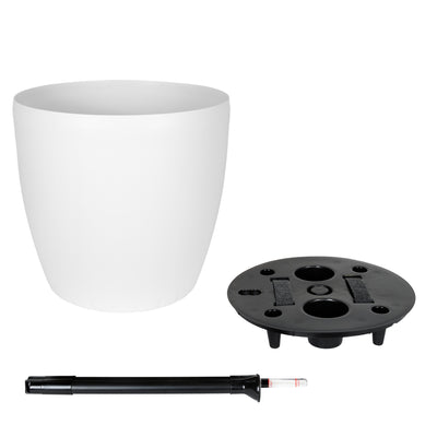 Ghiveci inteligent H39xD43 cm cu set complet udare si roti Classico alb mat