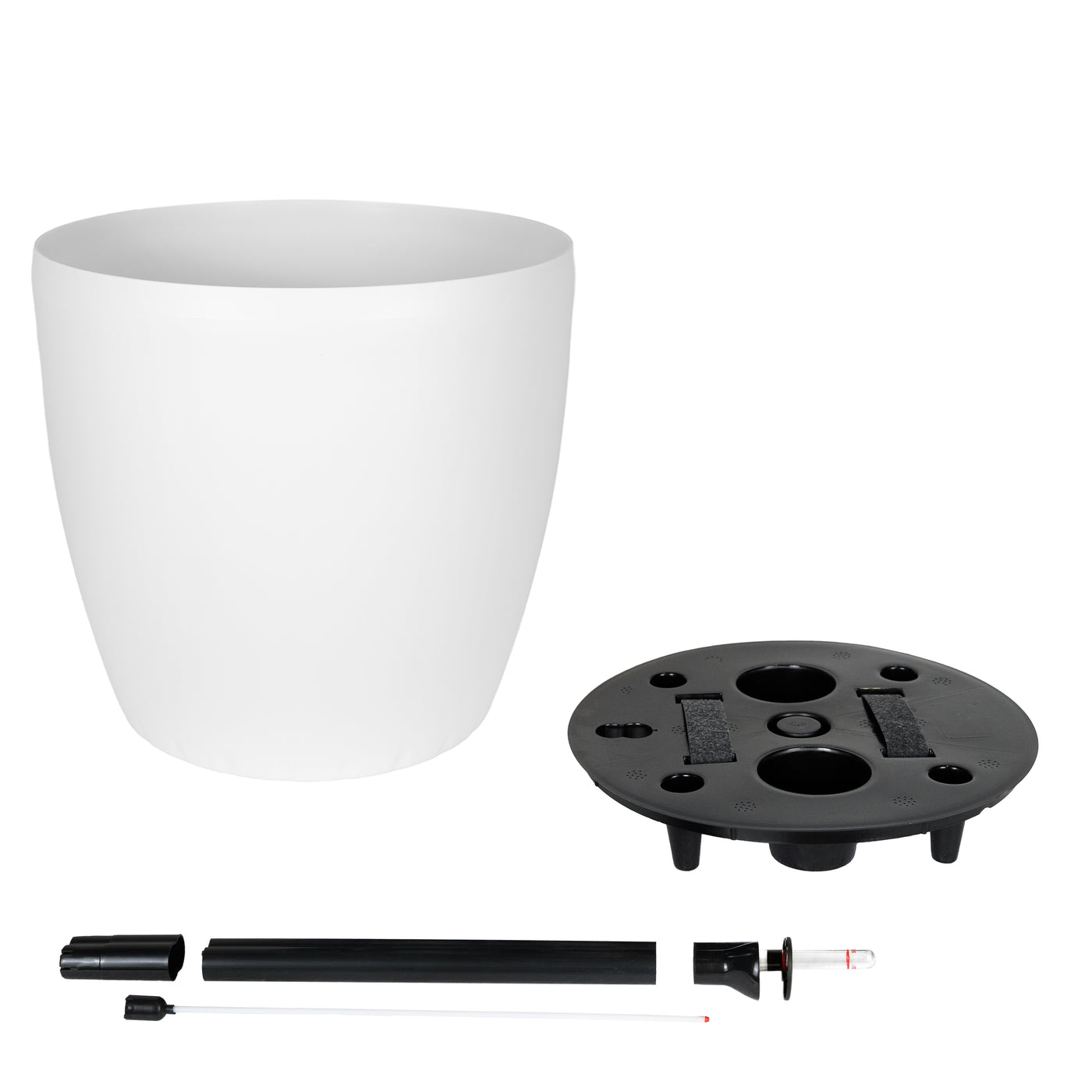 Ghiveci inteligent H39xD43 cm cu set complet udare si roti Classico alb mat