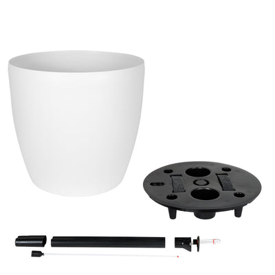 Ghiveci inteligent H39xD43 cm cu set complet udare si roti Classico alb mat