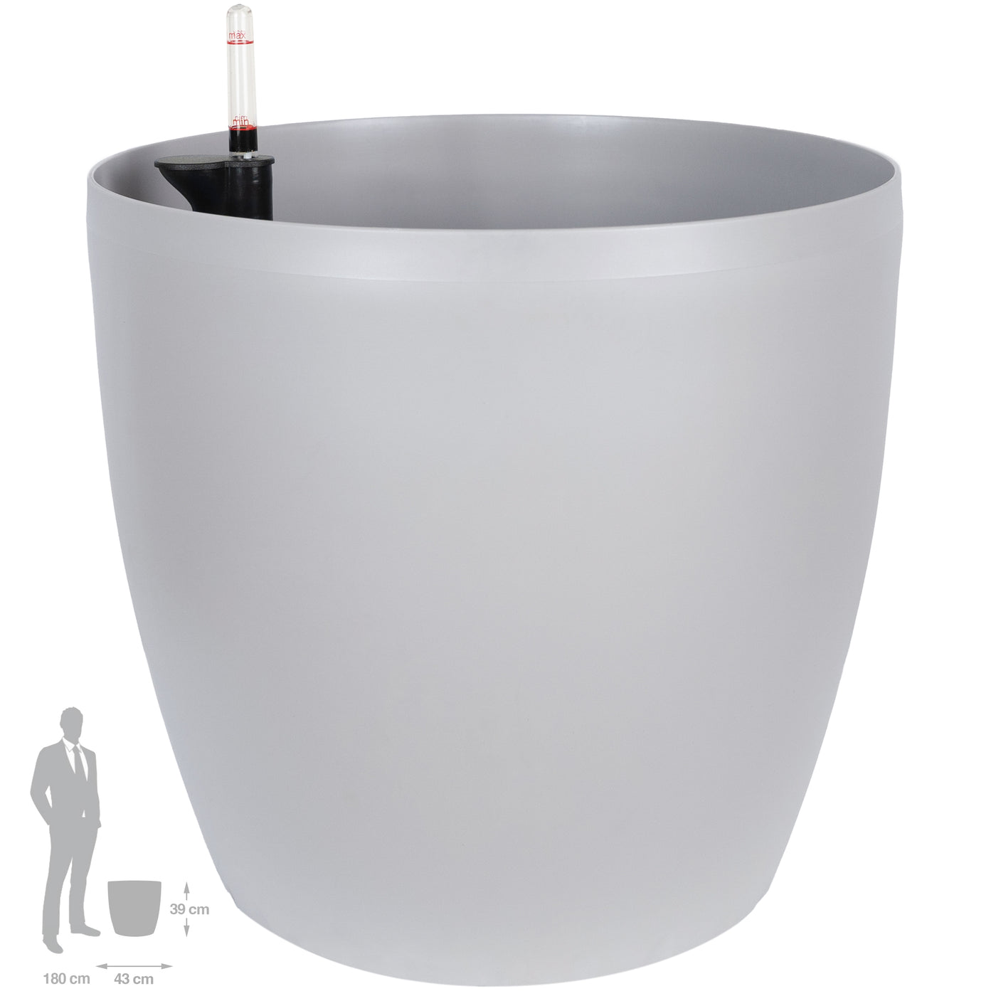 Ghiveci inteligent H39xD43 cm cu set complet udare si roti Classico gri silk mat