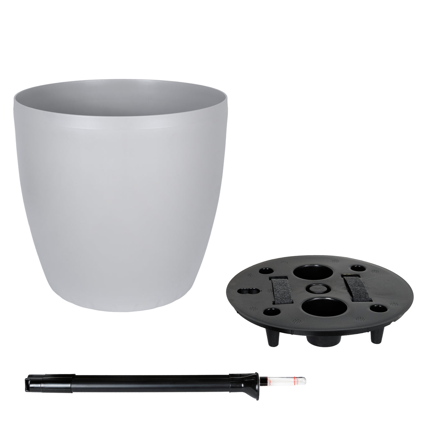 Ghiveci inteligent H39xD43 cm cu set complet udare si roti Classico gri silk mat