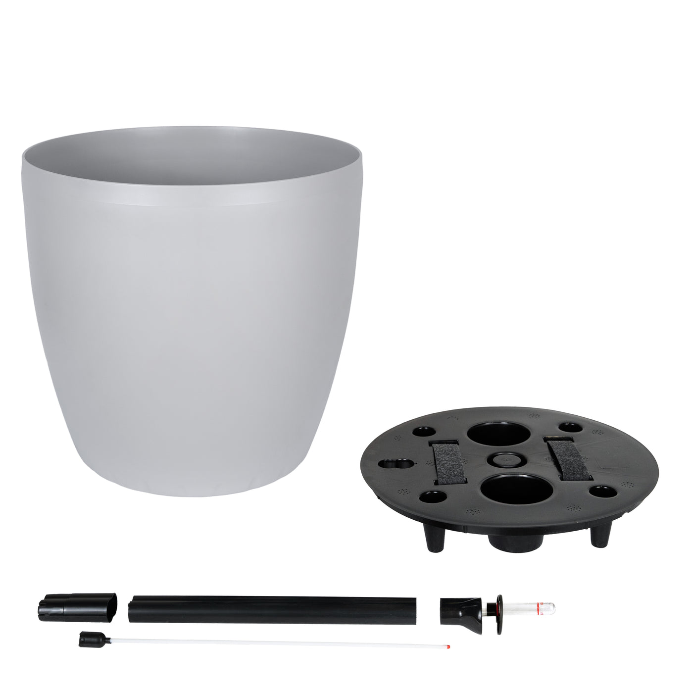 Ghiveci inteligent H39xD43 cm cu set complet udare si roti Classico gri silk mat