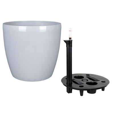 Ghiveci inteligent H39xD43 cm cu set complet udare si roti Classico gri urban lucios