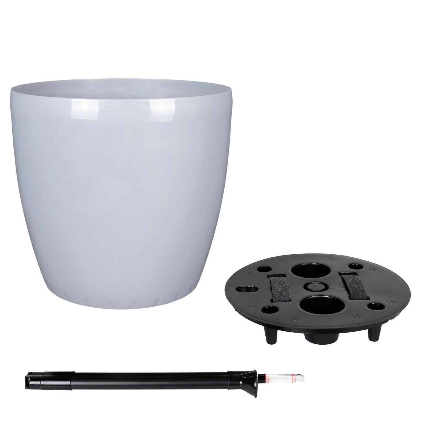 Ghiveci inteligent H39xD43 cm cu set complet udare si roti Classico gri urban lucios