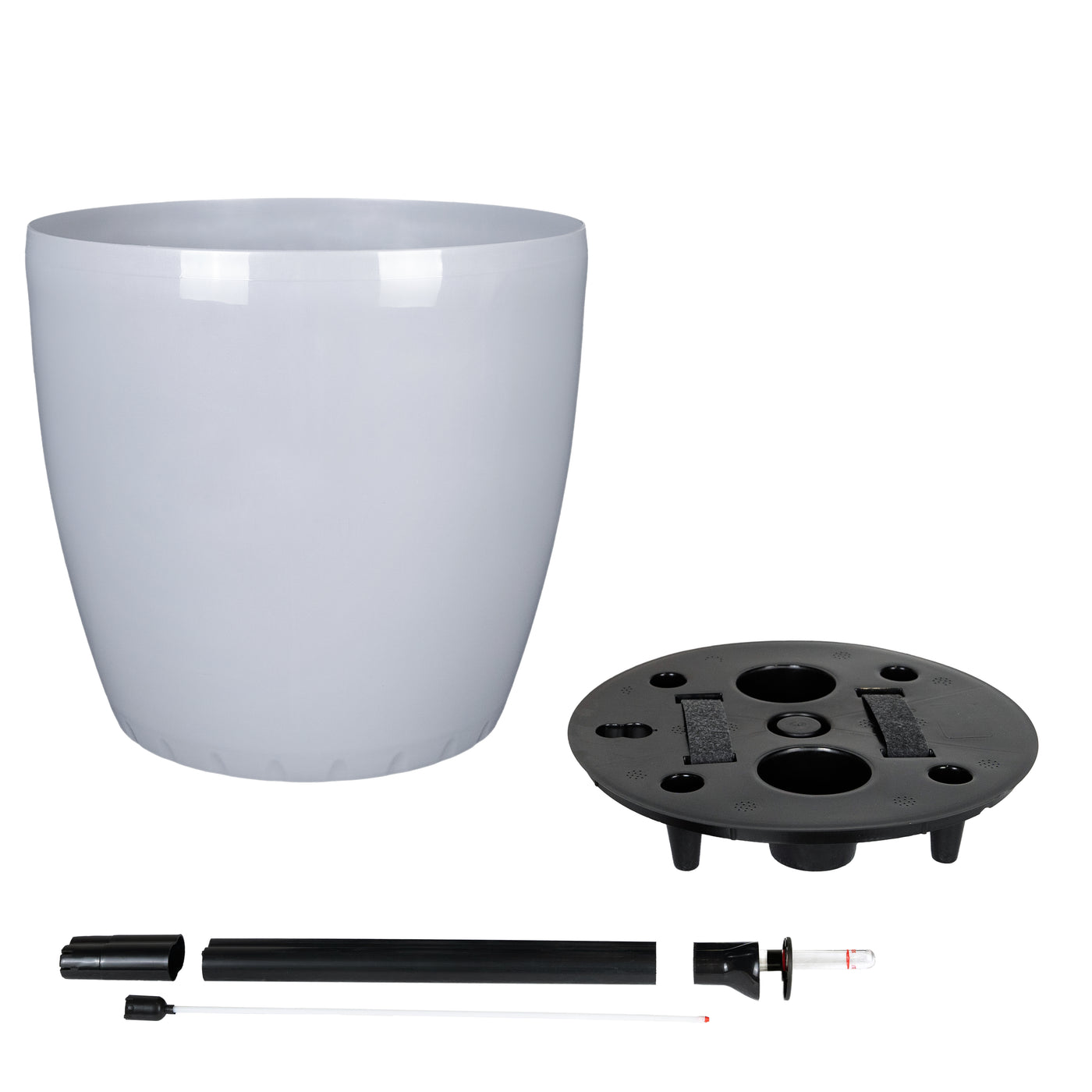 Ghiveci inteligent H39xD43 cm cu set complet udare si roti Classico gri urban lucios