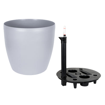 Ghiveci inteligent H39xD43 cm cu set complet udare si roti Classico gri urban mat