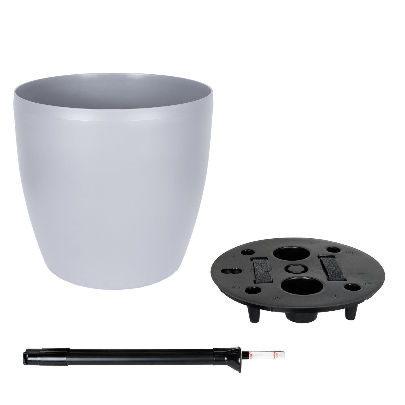 Ghiveci inteligent H39xD43 cm cu set complet udare si roti Classico gri urban mat