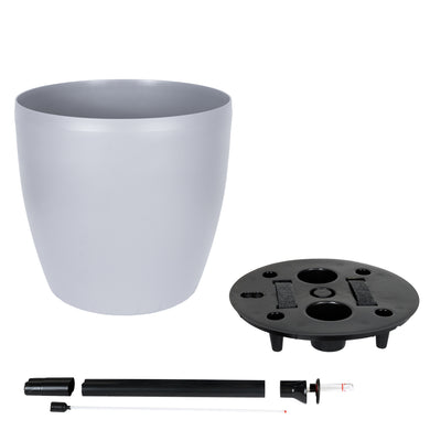 Ghiveci inteligent H39xD43 cm cu set complet udare si roti Classico gri urban mat