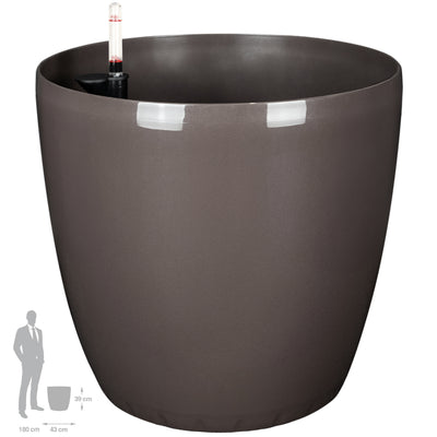 Ghiveci inteligent H39xD43 cm cu set complet udare si roti Classico maro lucios