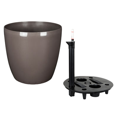 Ghiveci inteligent H39xD43 cm cu set complet udare si roti Classico maro lucios