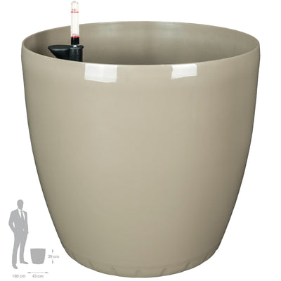 Ghiveci inteligent H39xD43 cm cu set complet udare si roti Classico maro spicy lucios