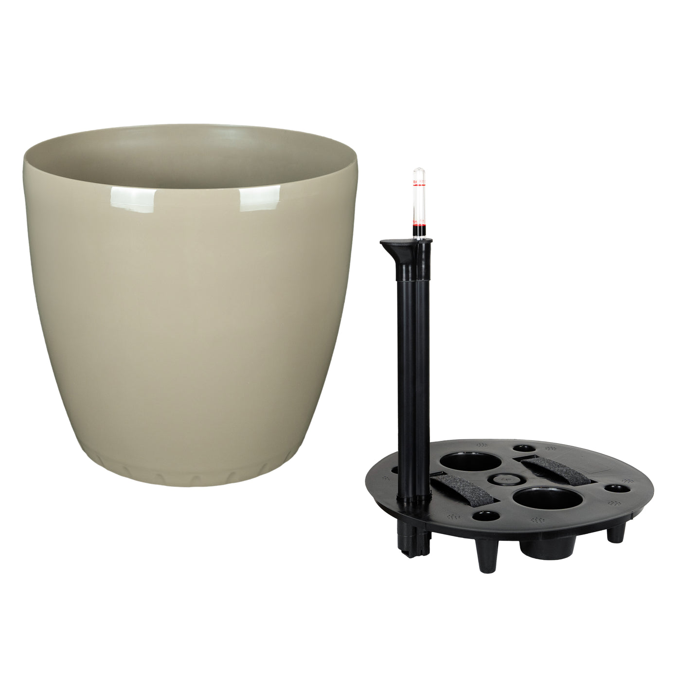 Ghiveci inteligent H39xD43 cm cu set complet udare si roti Classico maro spicy lucios