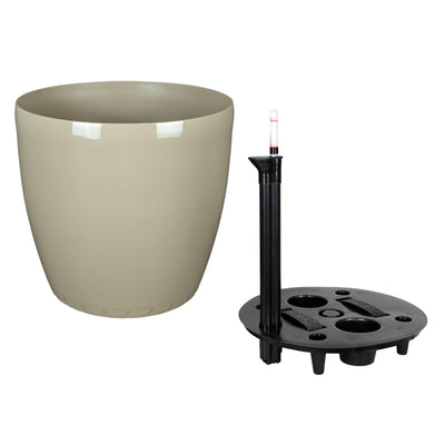 Ghiveci inteligent H39xD43 cm cu set complet udare si roti Classico maro spicy lucios