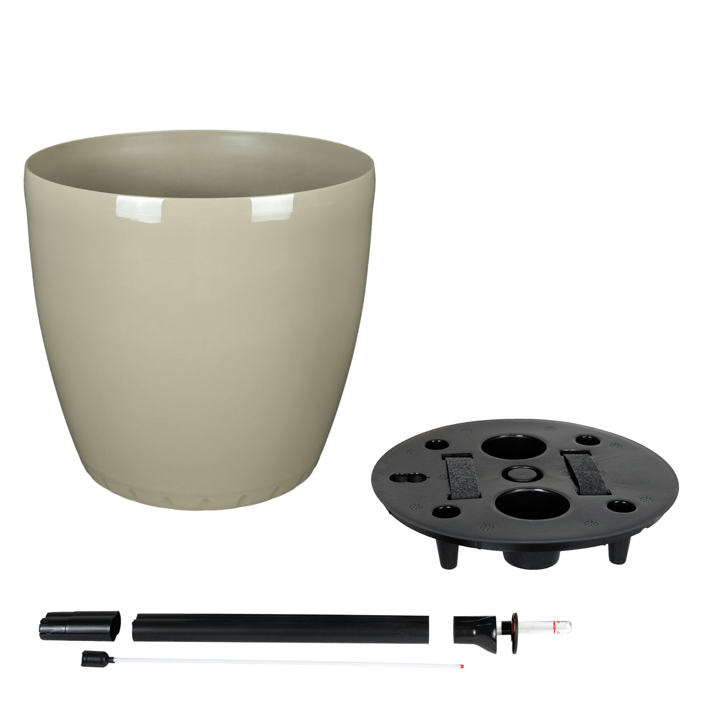 Ghiveci inteligent H39xD43 cm cu set complet udare si roti Classico maro spicy lucios
