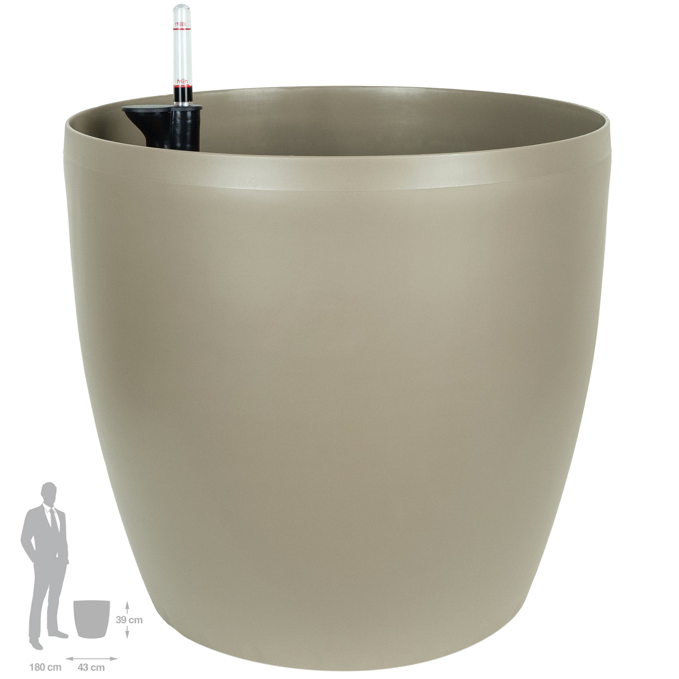 Ghiveci inteligent H39xD43 cm cu set complet udare si roti Classico maro spicy mat