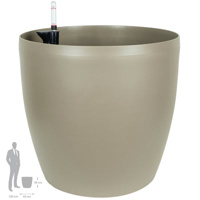 Ghiveci inteligent H39xD43 cm cu set complet udare si roti Classico maro spicy mat