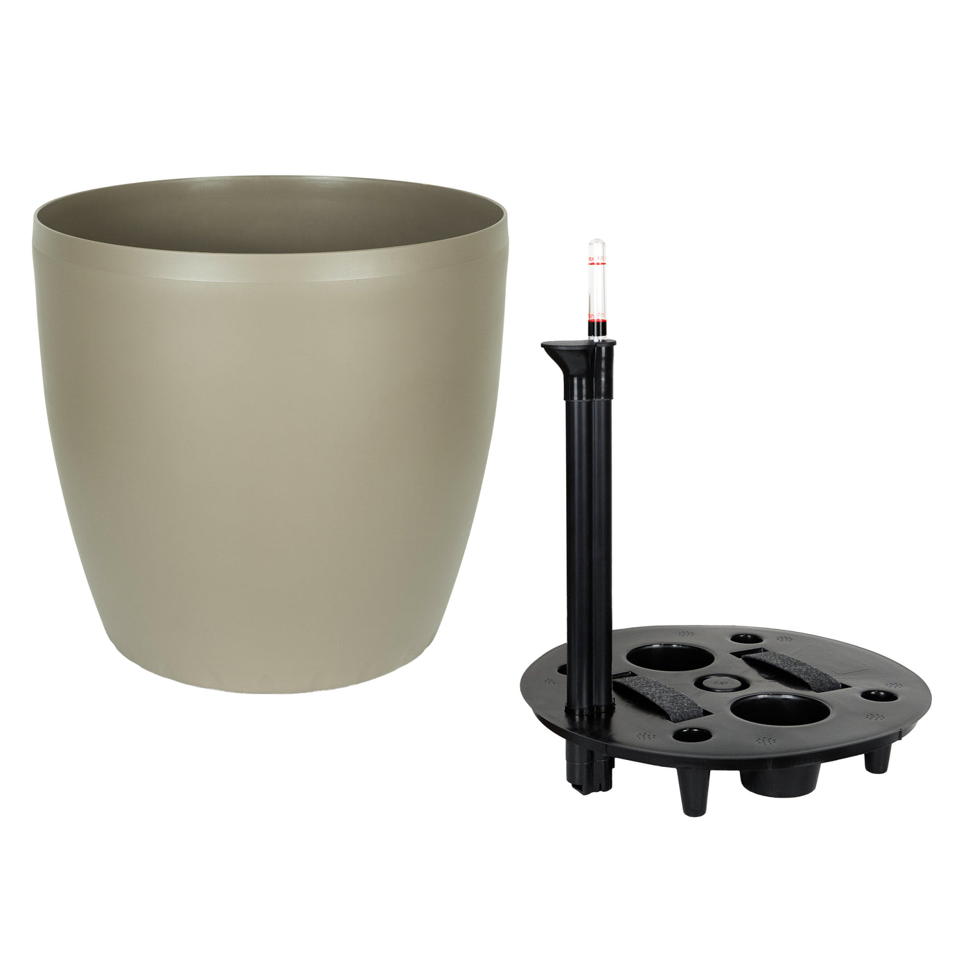 Ghiveci inteligent H39xD43 cm cu set complet udare si roti Classico maro spicy mat