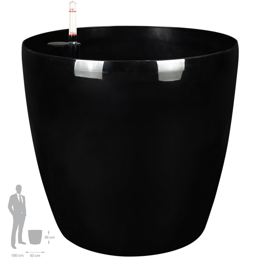 Ghiveci inteligent H39xD43 cm cu set complet udare si roti Classico negru lucios