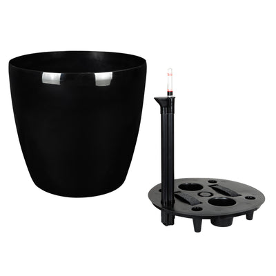 Ghiveci inteligent H39xD43 cm cu set complet udare si roti Classico negru lucios