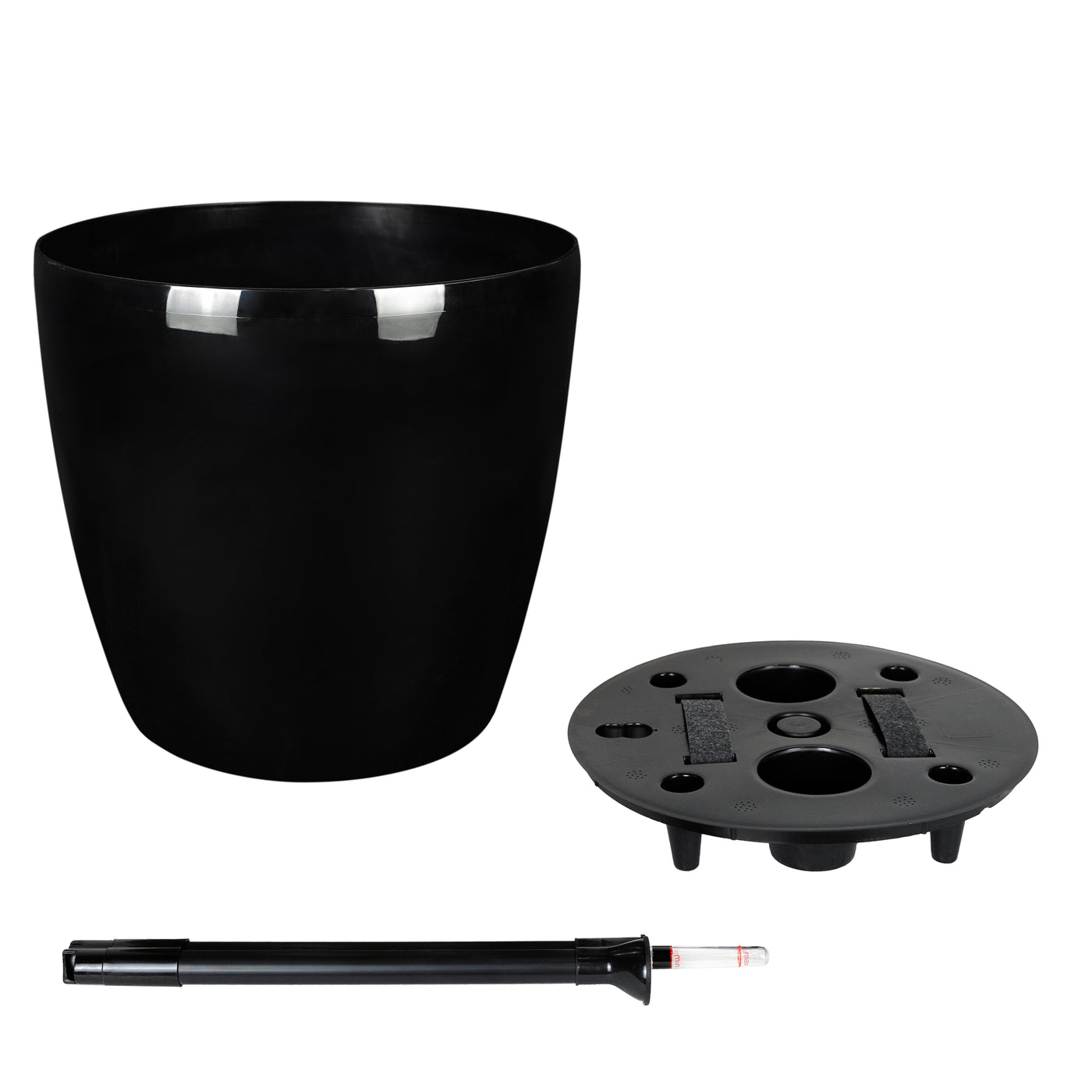 Ghiveci inteligent H39xD43 cm cu set complet udare si roti Classico negru lucios