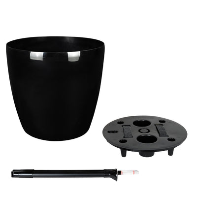 Ghiveci inteligent H39xD43 cm cu set complet udare si roti Classico negru lucios