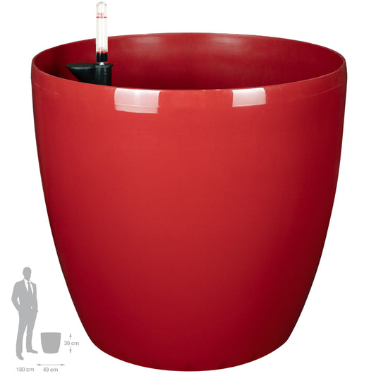 Ghiveci inteligent H39xD43 cm cu set complet udare si roti Classico rosu lucios