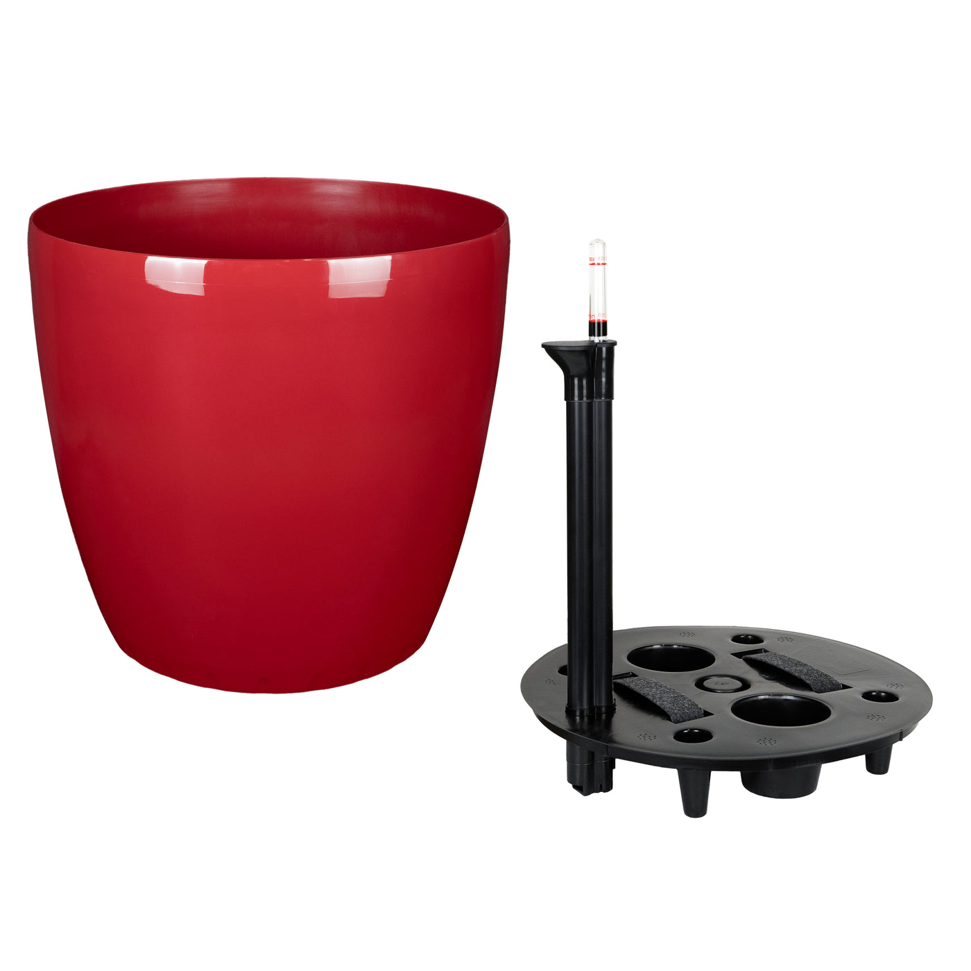 Ghiveci inteligent H39xD43 cm cu set complet udare si roti Classico rosu lucios