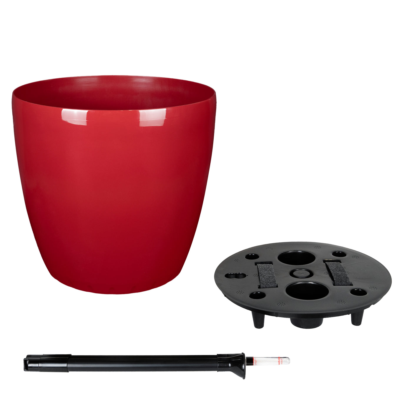 Ghiveci inteligent H39xD43 cm cu set complet udare si roti Classico rosu lucios