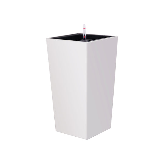 Ghiveci inteligent H40.7x21.5x21.5 cm RobertoRossi Cubico argintiu