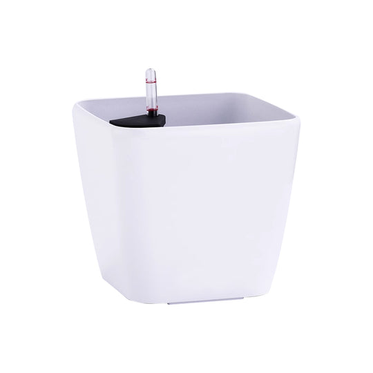 Ghiveci inteligent H42x44x44 cm RobertoRossi Quadro alb lucios