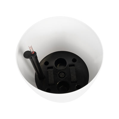 Ghiveci inteligent H46xD50 cm cu set complet udare si roti Classico alb floral lucios