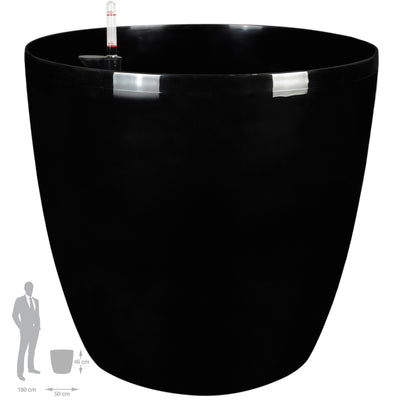 Ghiveci inteligent H46xD50 cm cu set complet udare si roti Classico negru lucios