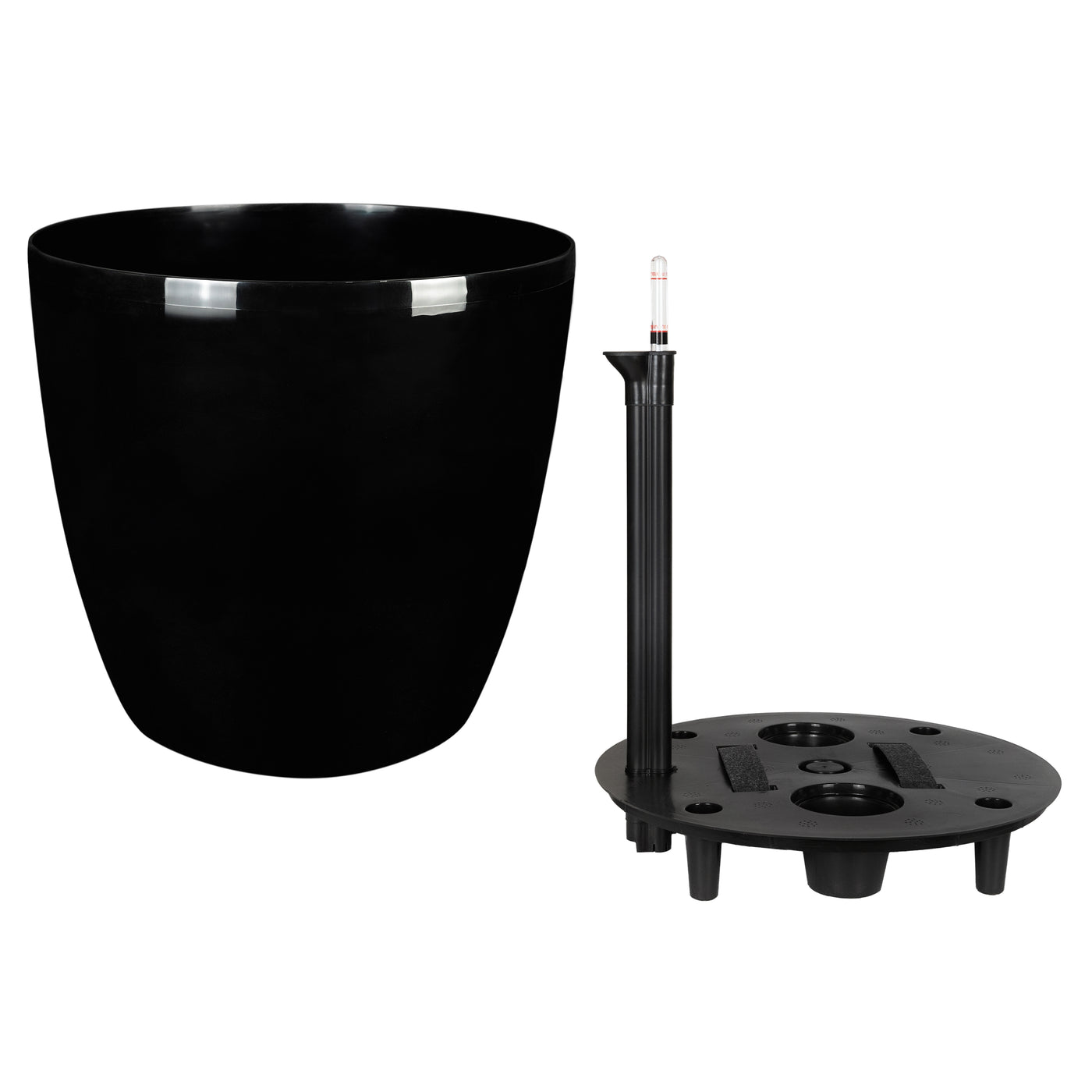 Ghiveci inteligent H46xD50 cm cu set complet udare si roti Classico negru lucios