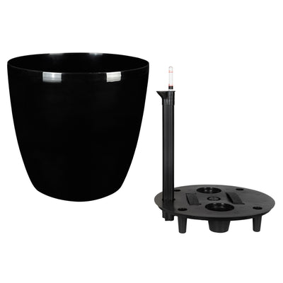 Ghiveci inteligent H46xD50 cm cu set complet udare si roti Classico negru lucios